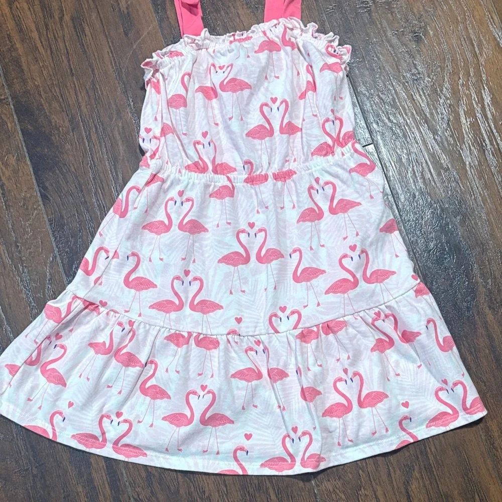 The Children's Place Pink Flamingo Tie-Shoulder Dress size 5T